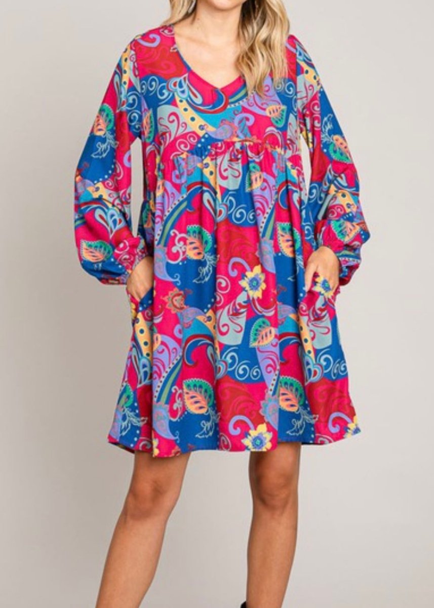 Keep Dreaming V Neck Dress | Cotton Bleu - dress -Jimberly's Boutique-Olive Branch-Mississippi