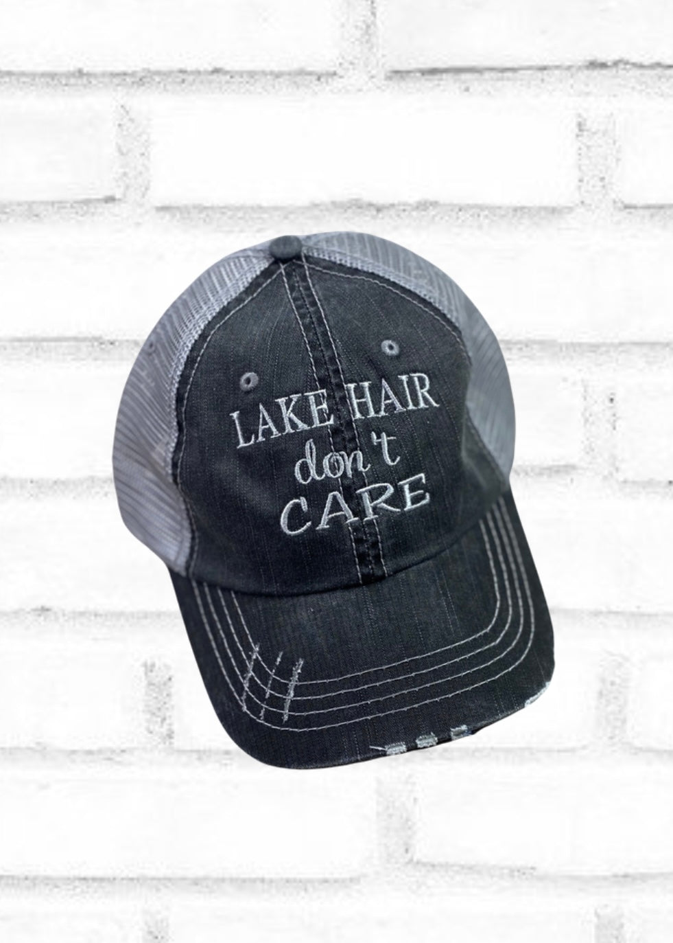 Lake Hair Don't Care Trucker Ball Cap - Jimberly's Boutique