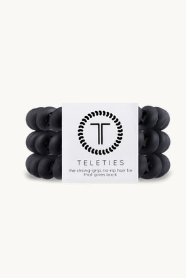 Large Teleties Hair Ties - Black Matte - Teleties Hair Ties -Jimberly's Boutique-Olive Branch-Mississippi