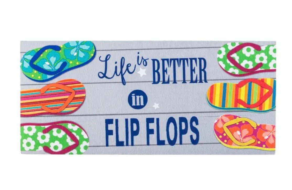 Life Is Better In Flip Flops Sassafras Switch Mat - home decor -Jimberly's Boutique-Olive Branch-Mississippi
