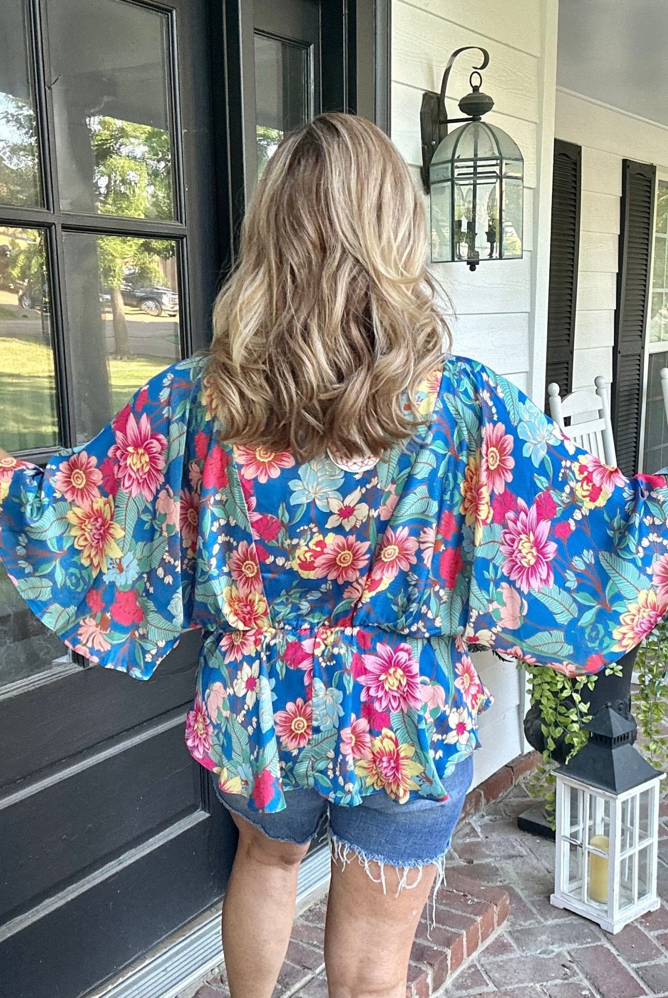 Lovely Floral Top - Cobalt Mix - Casual Top -Jimberly's Boutique-Olive Branch-Mississippi