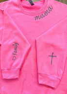 Mama | Cross | Family | Embroidered Sweatshirt - Embroidered Sweatshirt -Jimberly's Boutique-Olive Branch-Mississippi