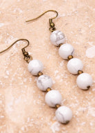 Mari Earrings - Natural Stone Beads - White - Earrings -Jimberly's Boutique-Olive Branch-Mississippi