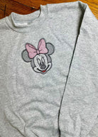 Minnie | Youth | Embroidered Sweatshirt | Grey - Mickey Sweatshirt -Jimberly's Boutique-Olive Branch-Mississippi