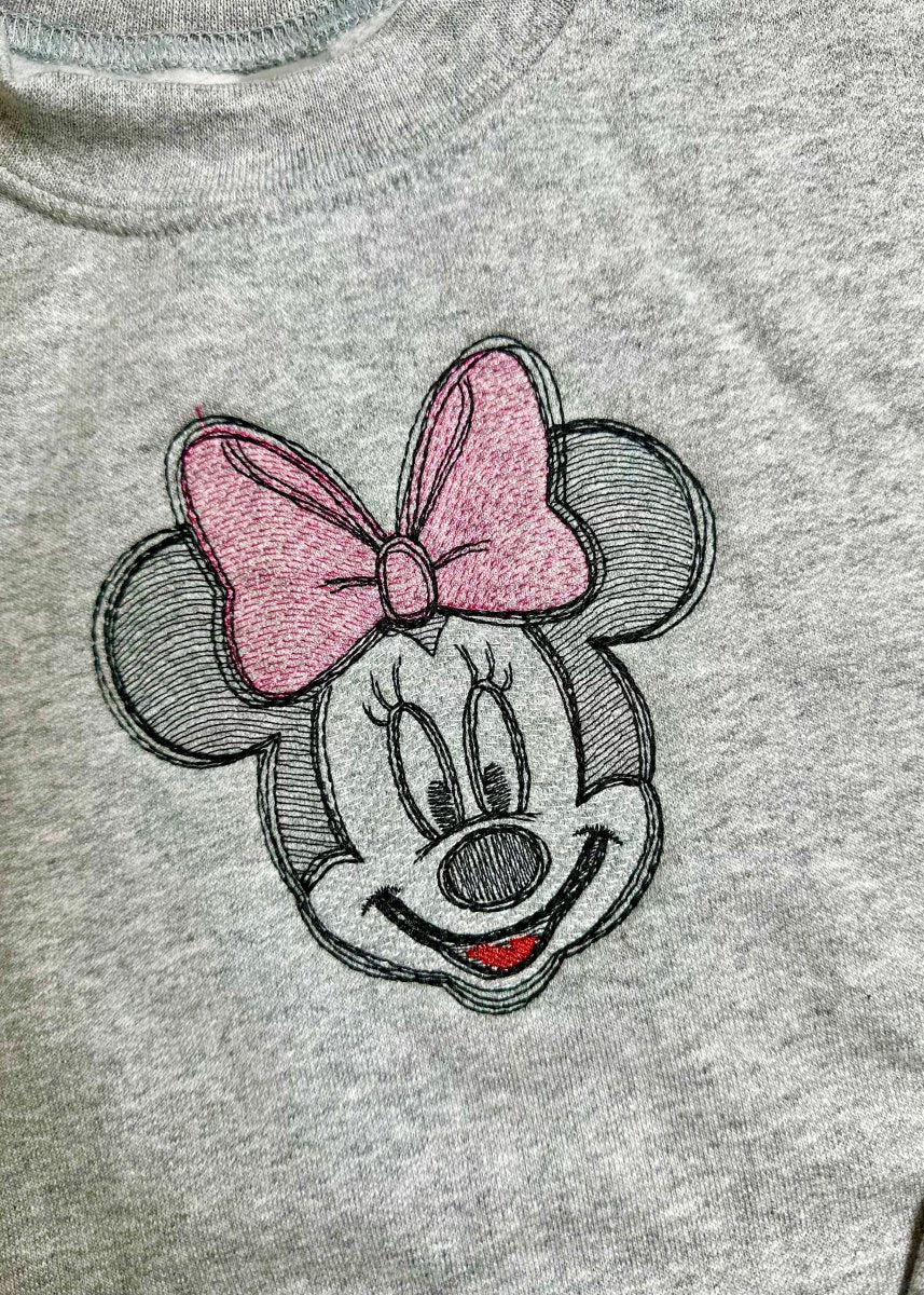 Minnie | Youth | Embroidered Sweatshirt | Grey - Mickey Sweatshirt -Jimberly's Boutique-Olive Branch-Mississippi
