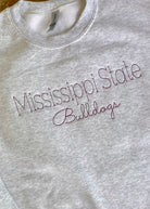 Mississippi State Stitched Sweatshirt - Light Grey - Jimberly's Boutique