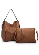 Monogrammed Alexa 2-in-1 Hobo Bag - Brown - Purse -Jimberly's Boutique-Olive Branch-Mississippi