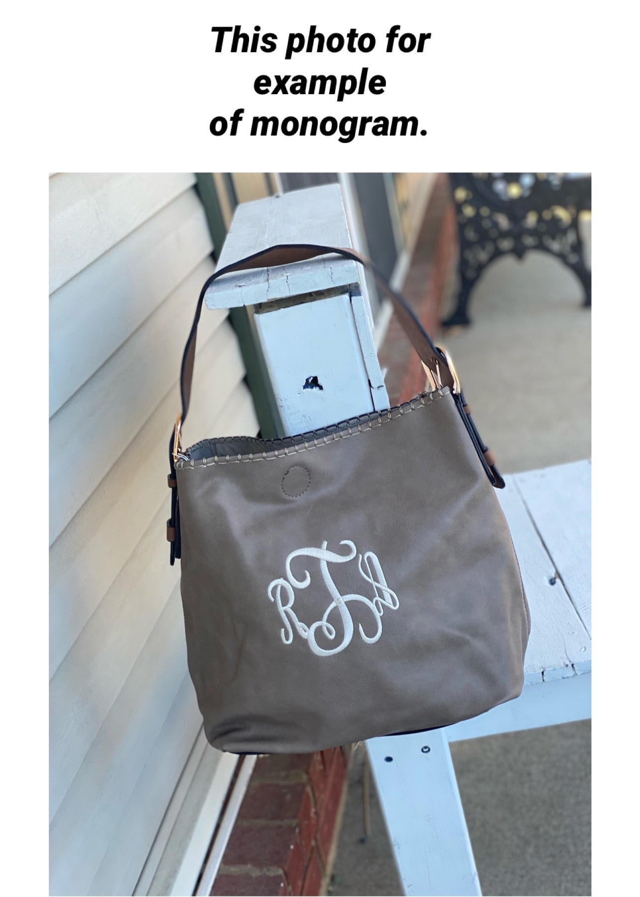 Monogrammed Alexa 2-in-1 Hobo Bag - Fog Grey - Jimberly's Boutique