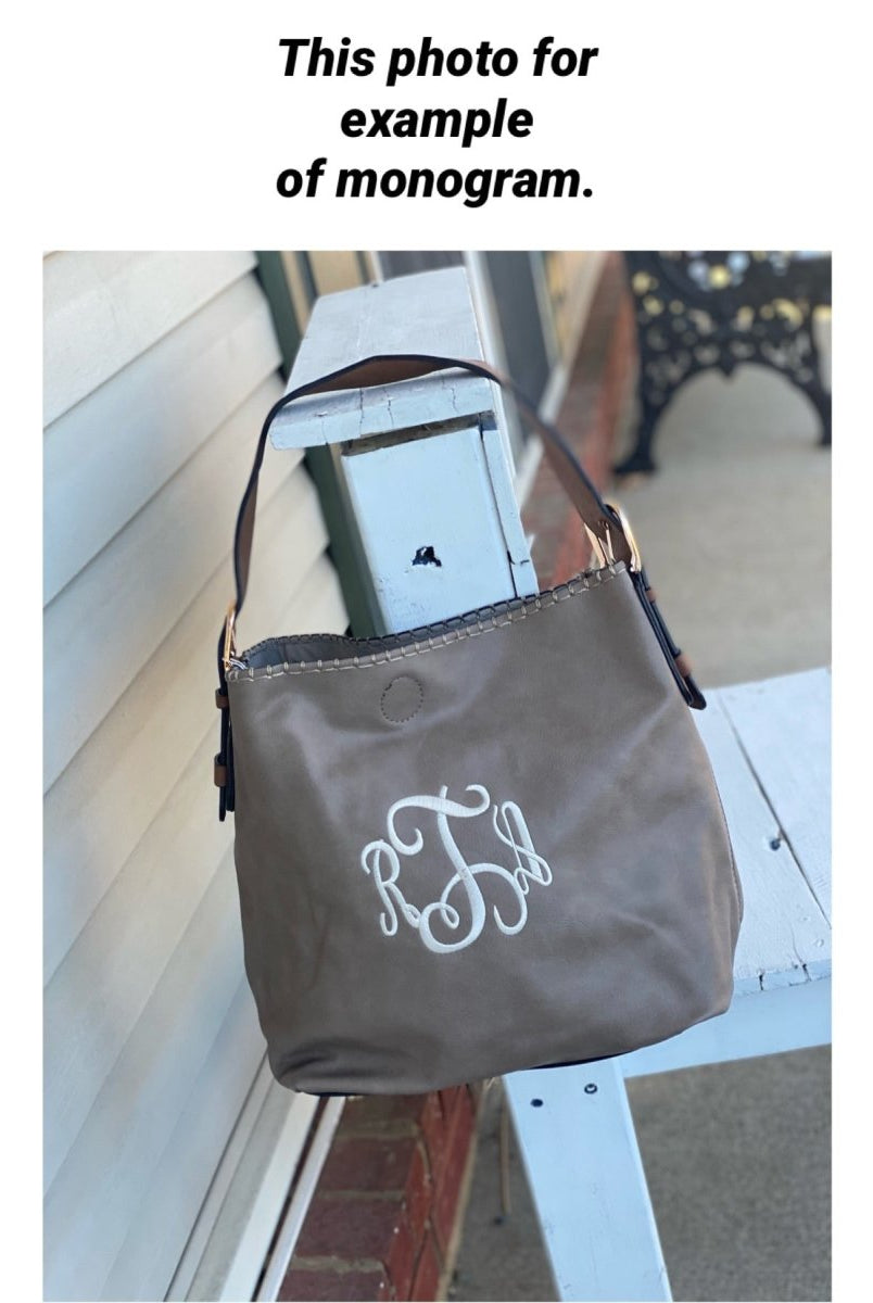 Monogrammed Alexa Faux Canvas 2-in-1 Hobo Bag - Rust - Purse -Jimberly's Boutique-Olive Branch-Mississippi