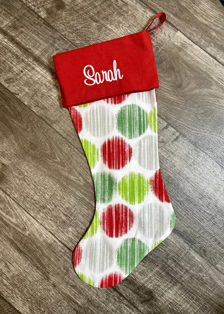 Monogrammed Christmas Stocking - Fallon Pine White - Stocking - Jimberly's Boutique