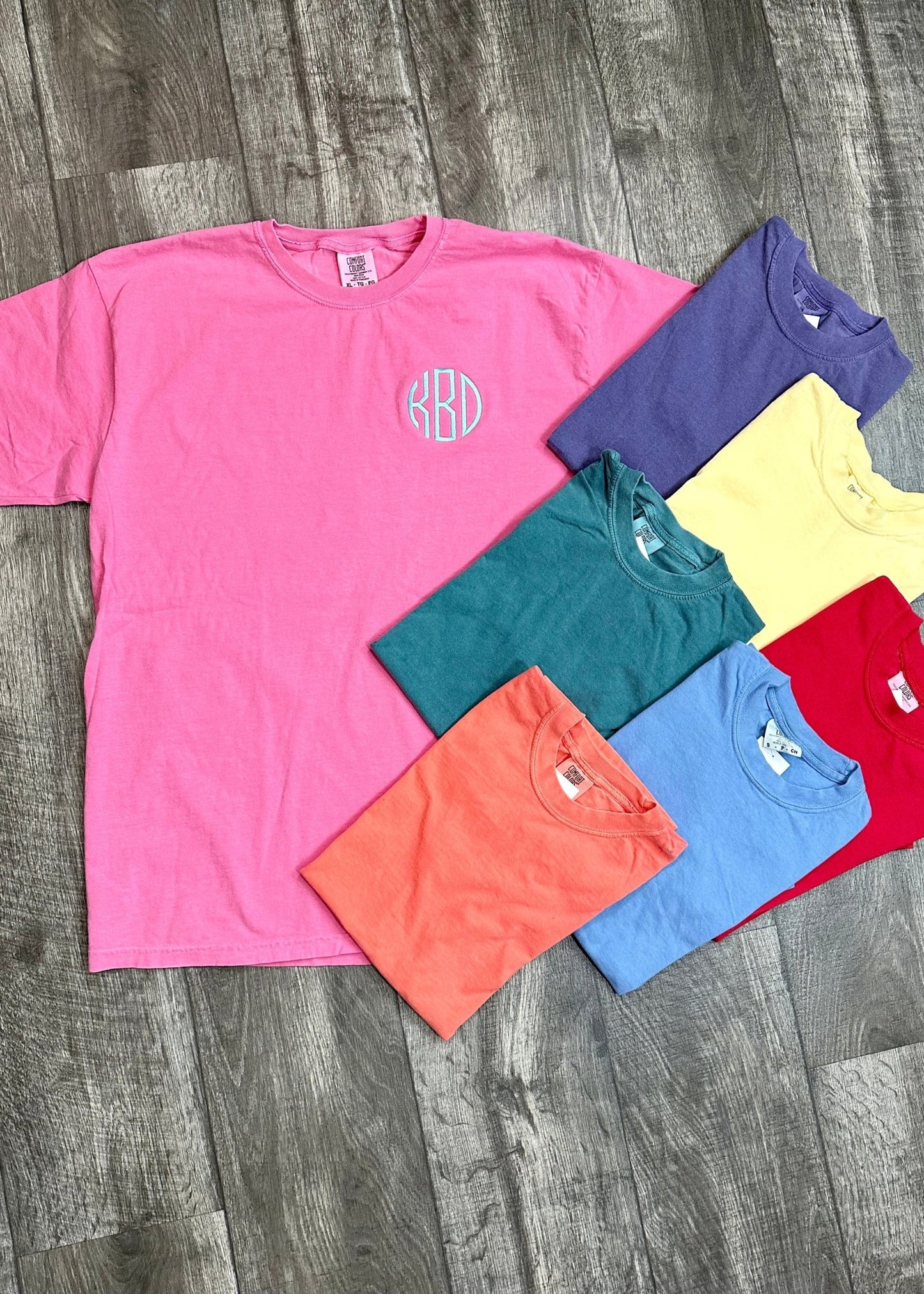 Monogrammed, Comfort Colors Pocket T-shirt, short sleeved