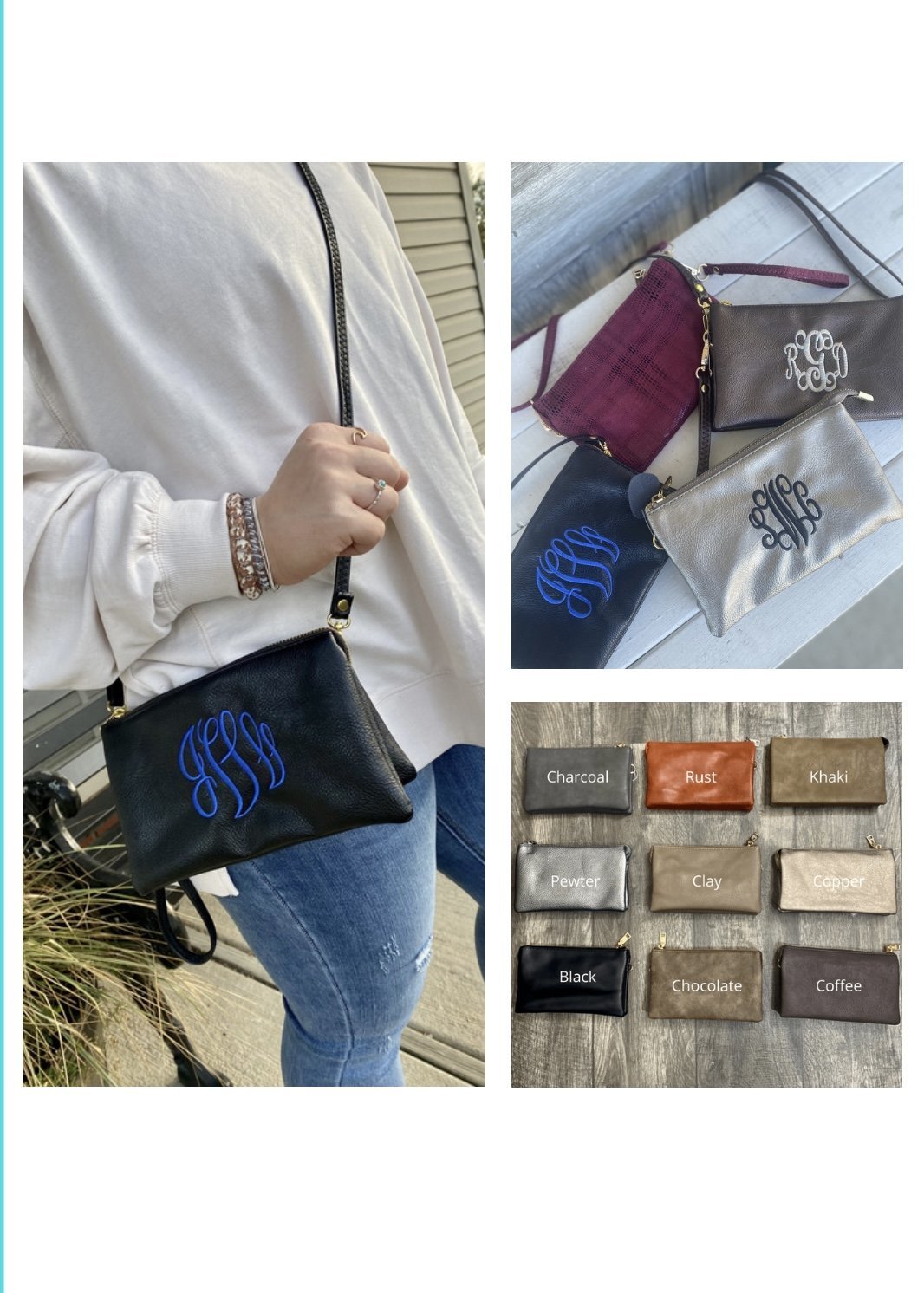 Monogrammed Riley Crossbody/Wristlet Purse - Jimberly's Boutique