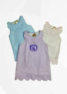 Monogrammed Seersucker Dress (Infant/Toddler/Youth) - Jimberly's Boutique - Olive Branch - Mississippi