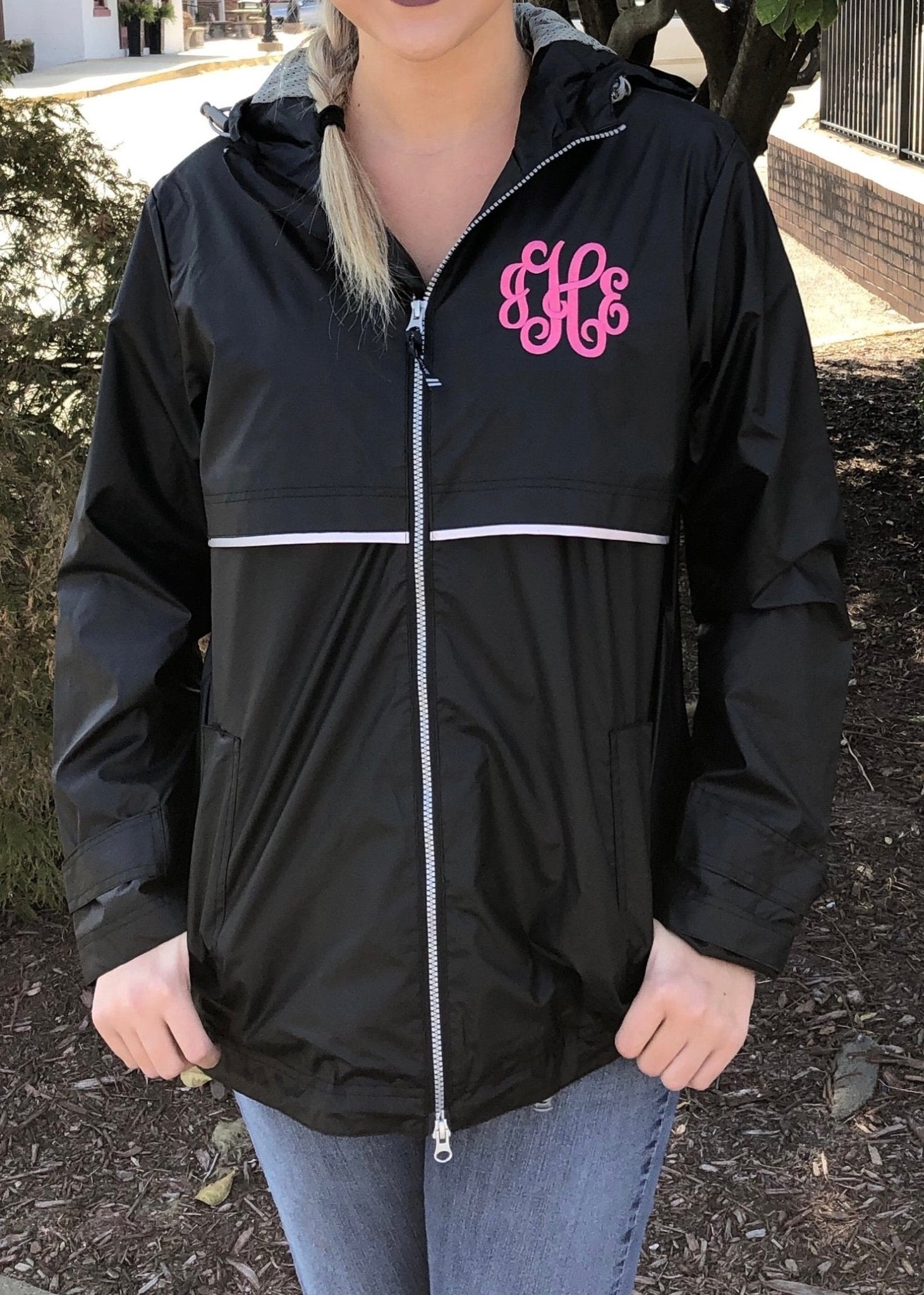 Black charles store river rain jacket