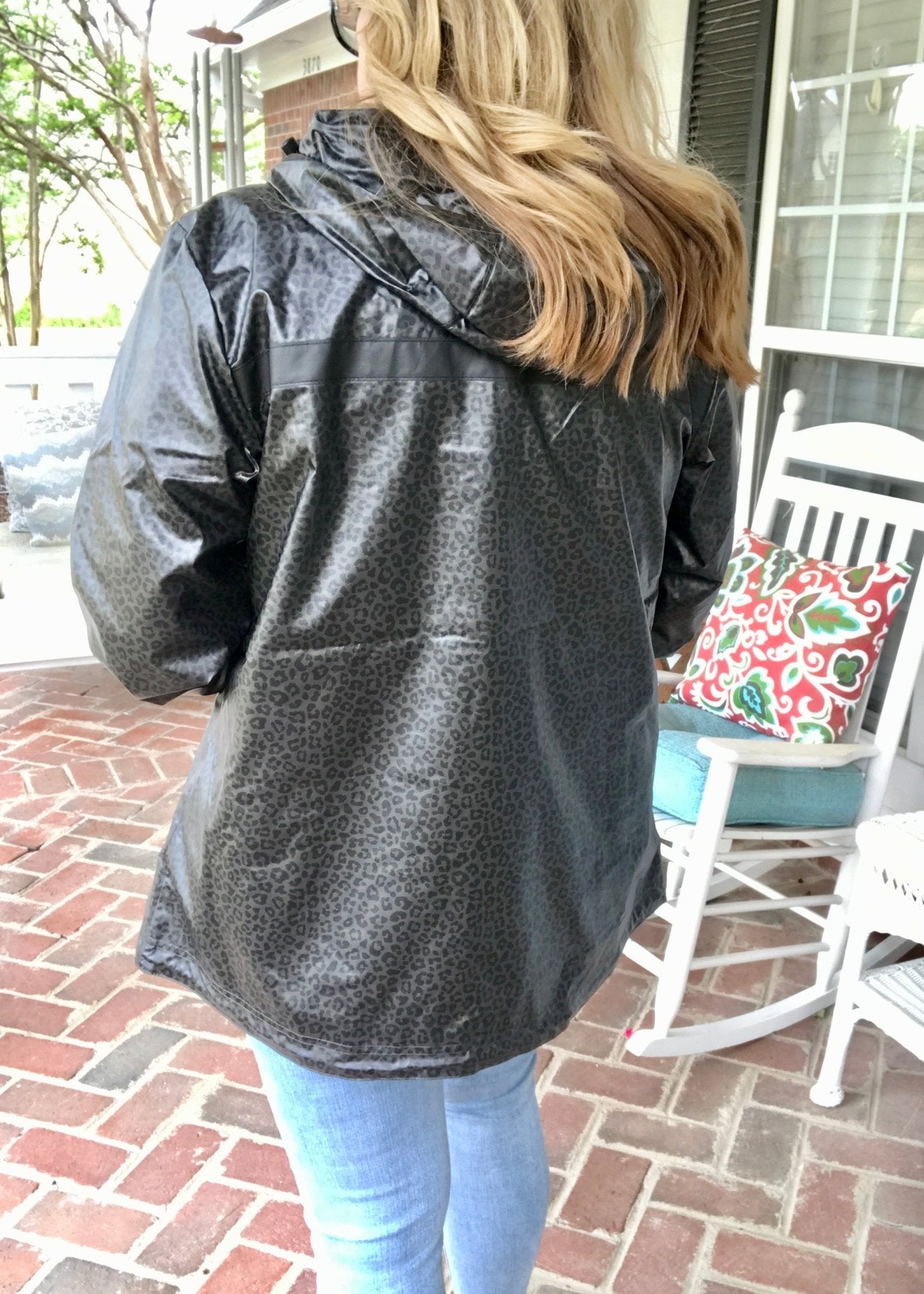 New Englander Rain Jacket - Black Leopard - Jimberly's Boutique