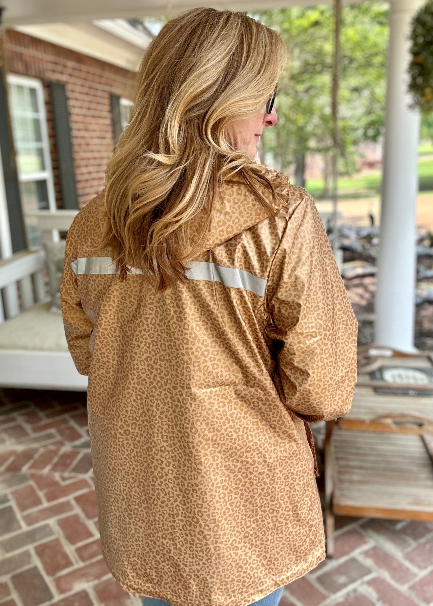 Charles River | New Englander Rain Jacket | Gold Leopard | Olive Branch | MS - Rain Jacket -Jimberly's Boutique-Olive Branch-Mississippi