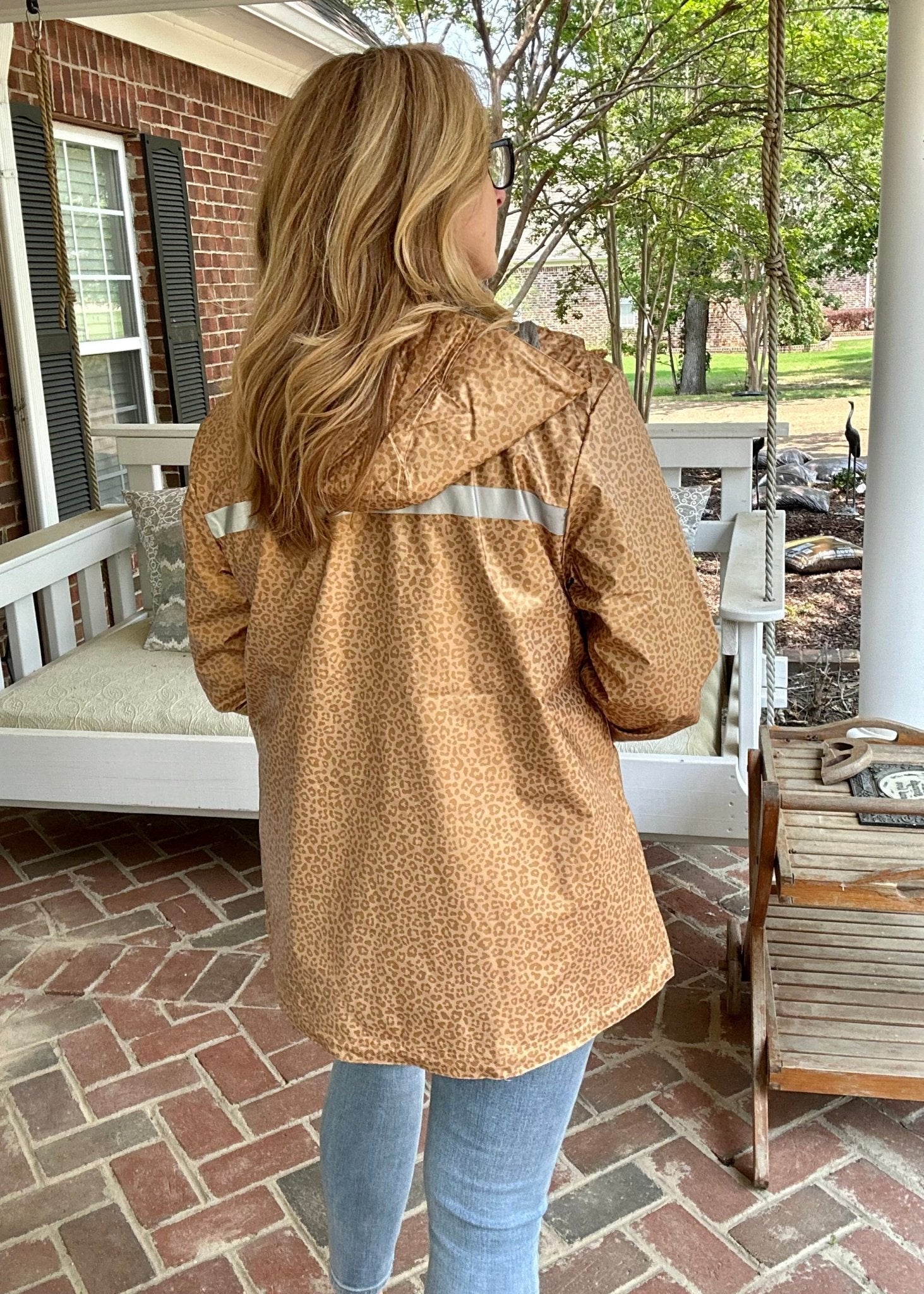 Charles River | New Englander Rain Jacket | Gold Leopard | Olive Branch | MS - Rain Jacket -Jimberly's Boutique-Olive Branch-Mississippi