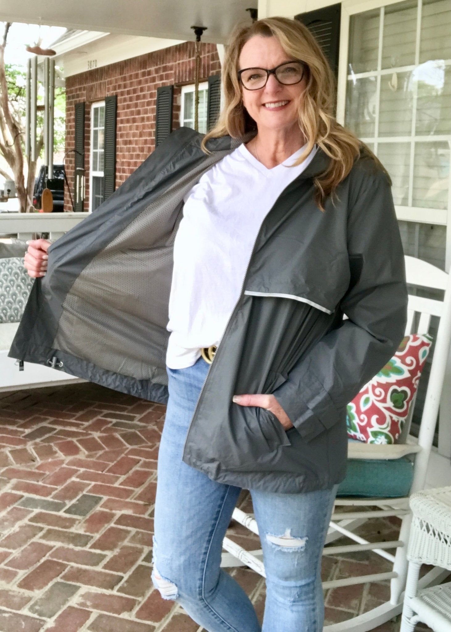 New Englander Rain Jacket--Grey - Jimberly's Boutique