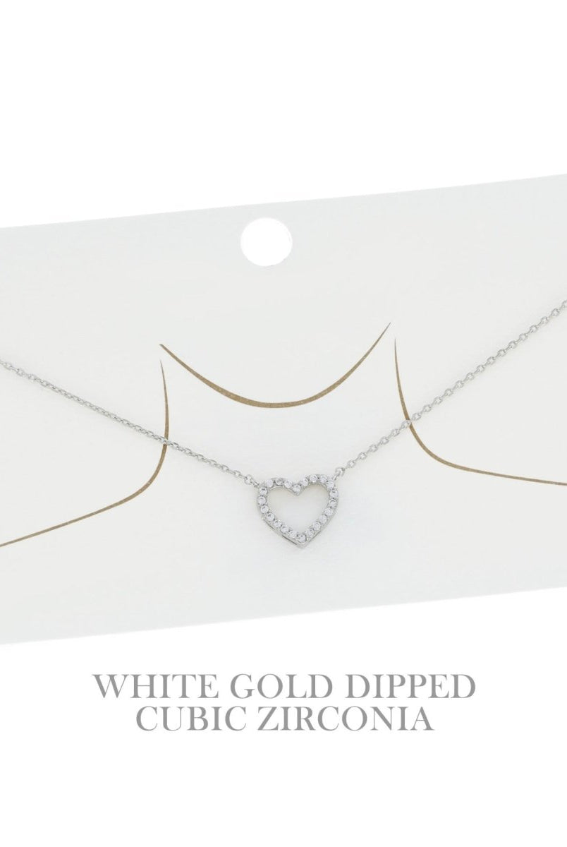 Open Heart CZ Gold Dipped Pendant Necklace - necklace -Jimberly's Boutique-Olive Branch-Mississippi