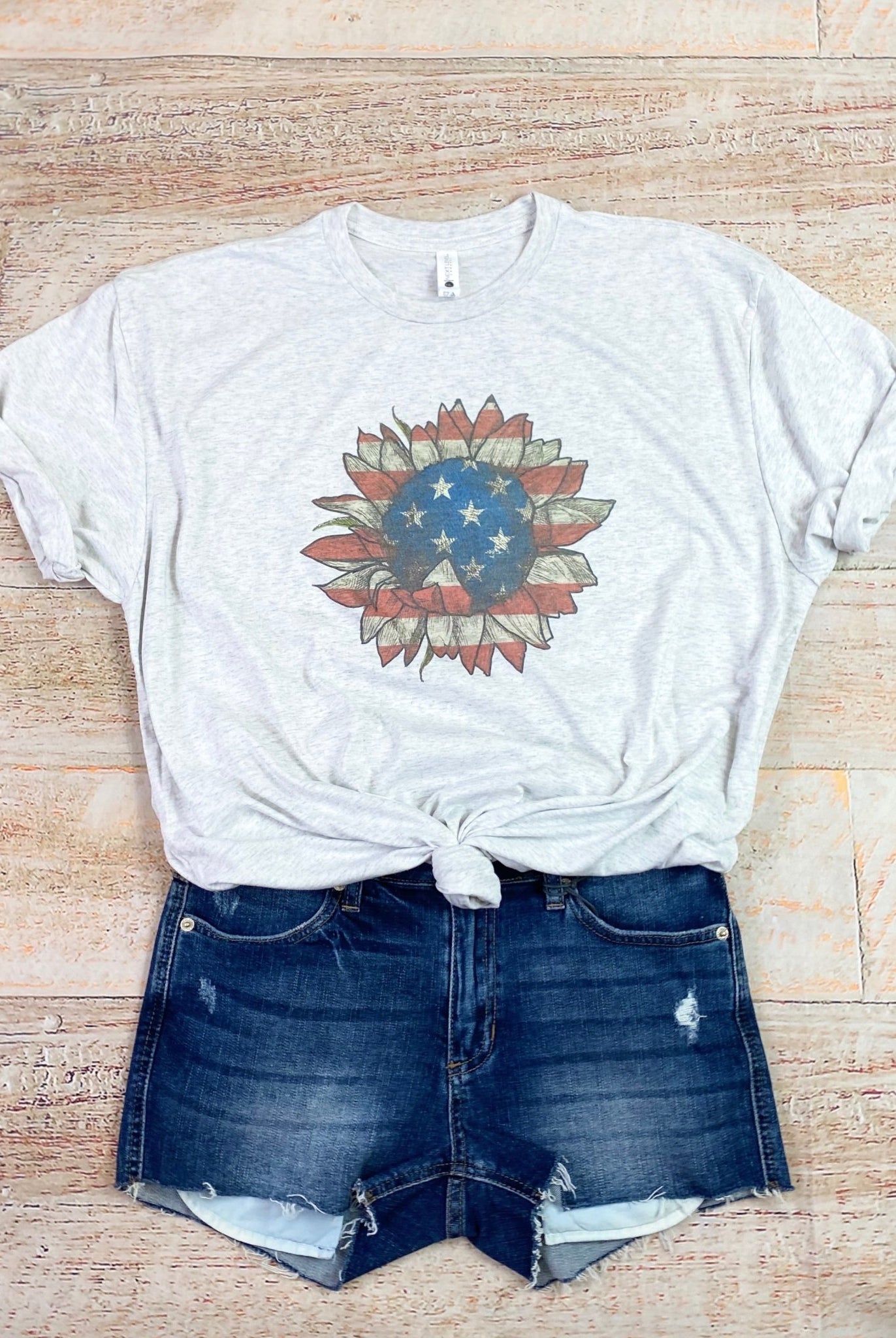 Patriotic Sunflower Graphic Tee - Graphic Tee -Jimberly's Boutique-Olive Branch-Mississippi