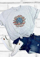 Patriotic Sunflower Graphic Tee - Graphic Tee -Jimberly's Boutique-Olive Branch-Mississippi
