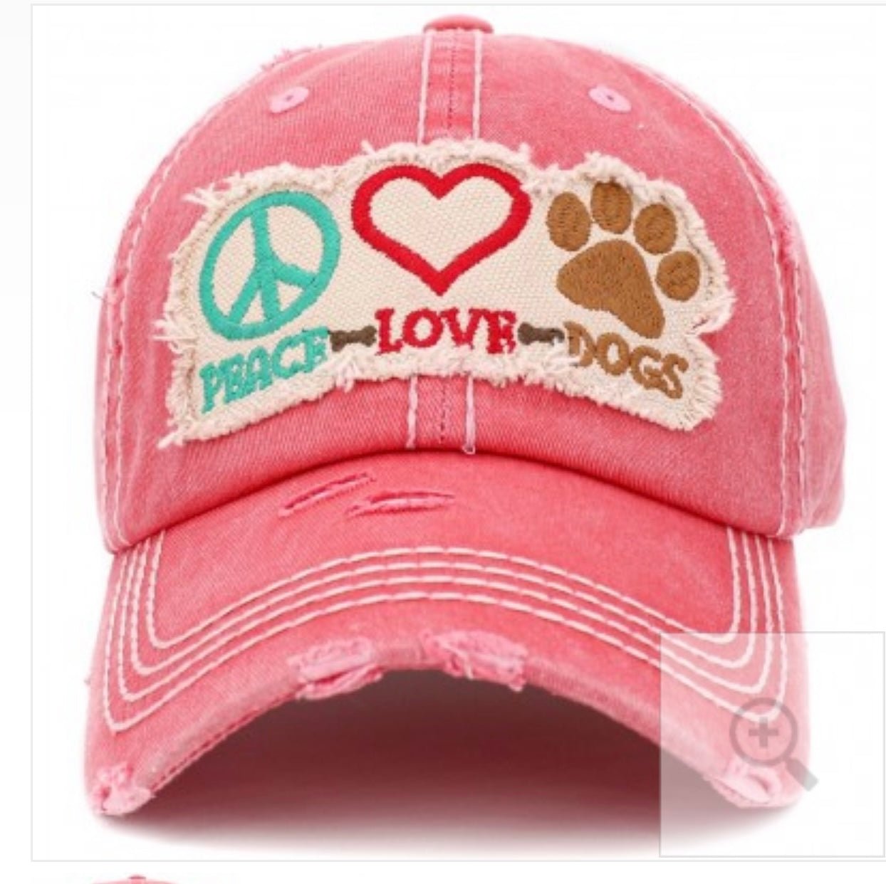 Peace Love Dogs Distressed Cap - Jimberly's Boutique