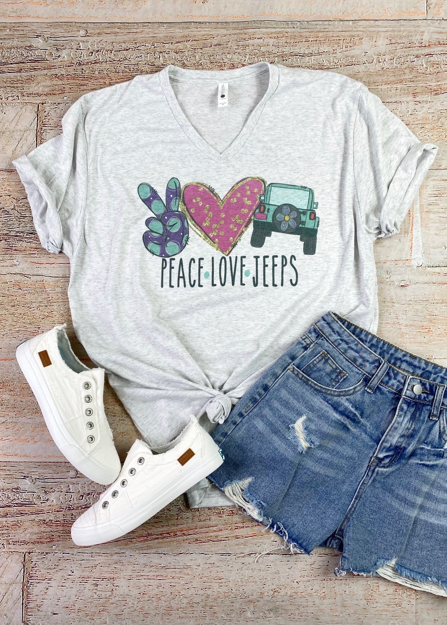 Peace Love Jeeps Graphic Tee - Jimberly's Boutique