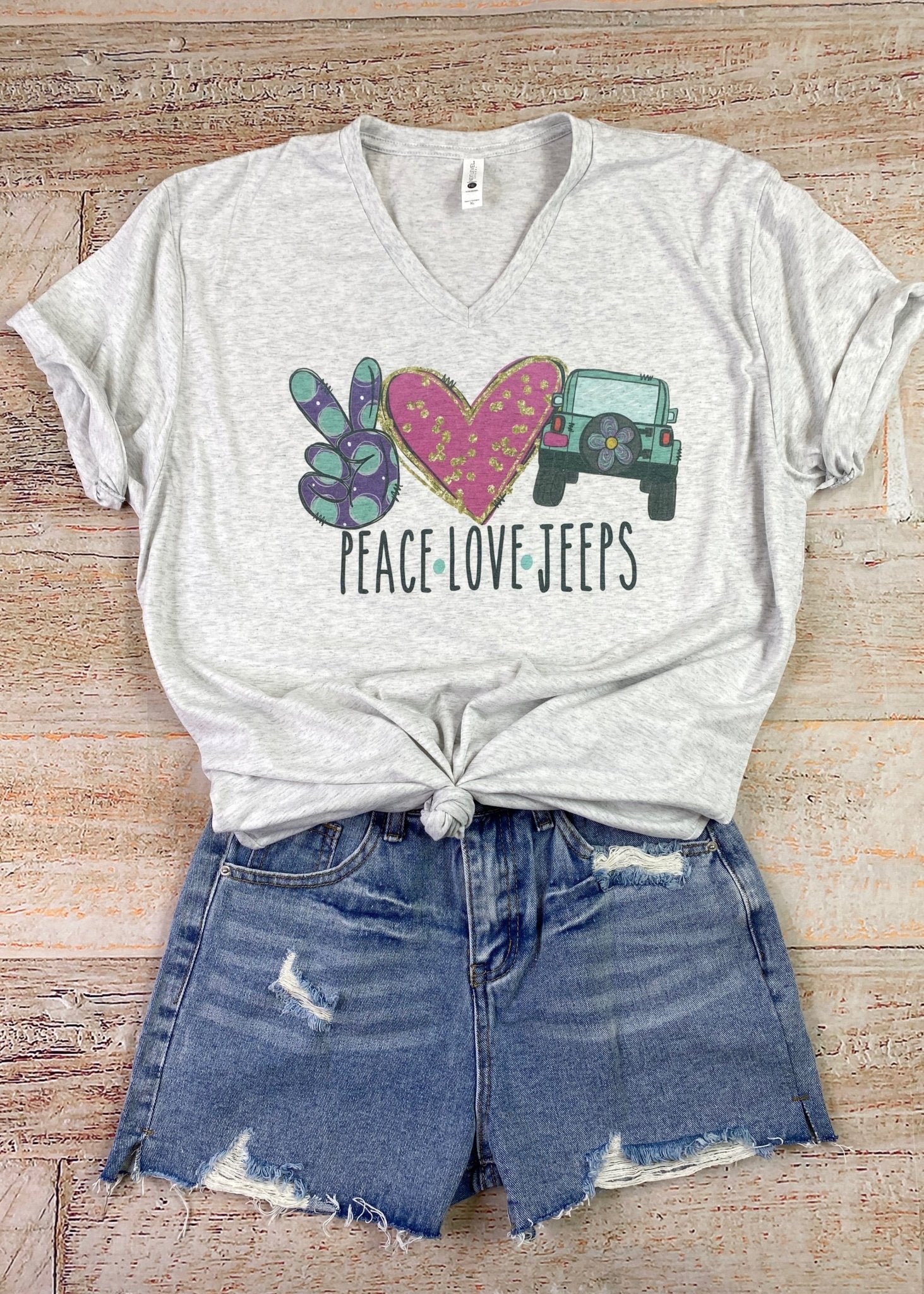 Peace Love Jeeps Graphic Tee - Jimberly's Boutique