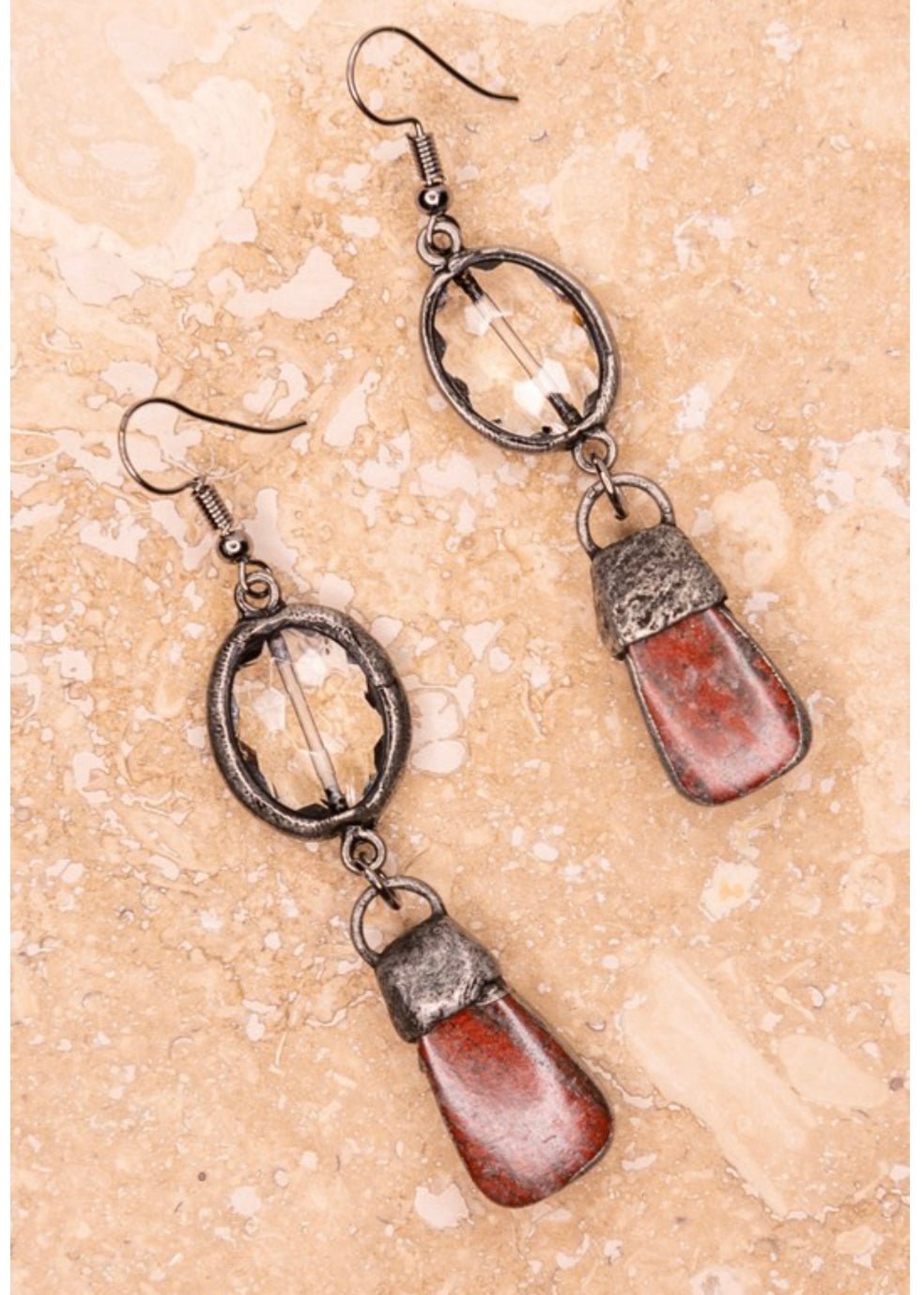 Pica Earrings - Bamboo Agate - -Jimberly's Boutique-Olive Branch-Mississippi