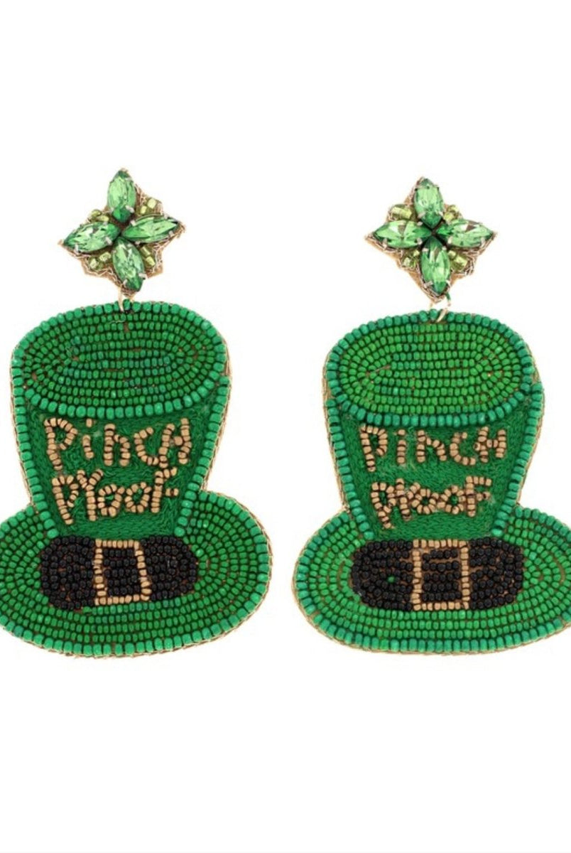 Pinch Proof Leprechaun Hat Earrings - earrings -Jimberly's Boutique-Olive Branch-Mississippi