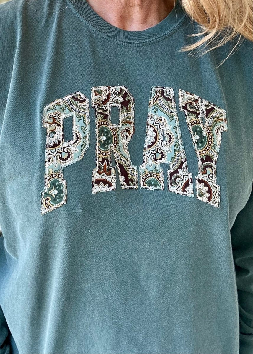 Pray Applique | Long Sleeve | Comfort Colors - Applique Comfort Colors LS - Jimberly's Boutique