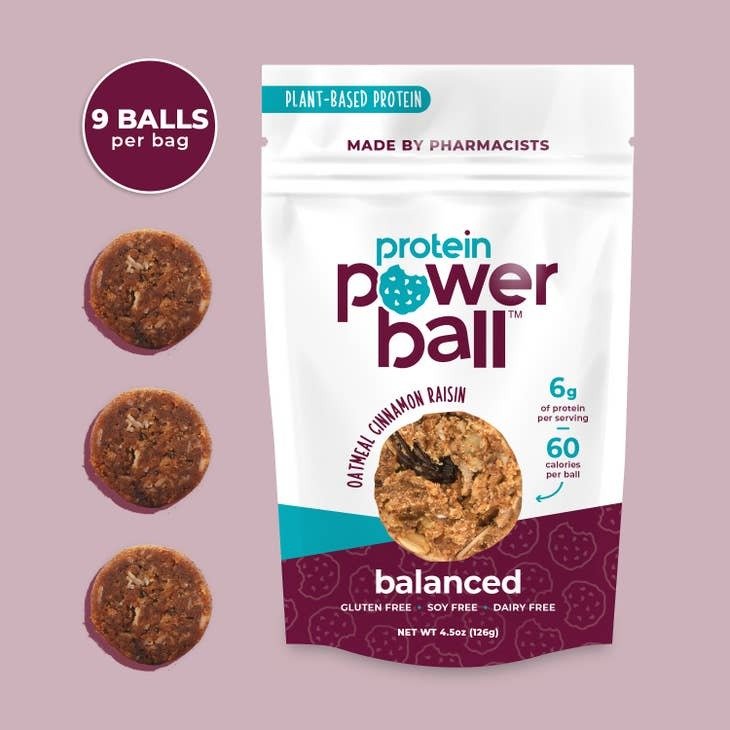 Protein Power Balls - Balanced - Oatmeal Cinnamon Raisin 4.5 oz. - Protein Power Balls - Jimberly's Boutique