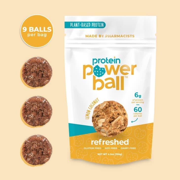 Protein Power Balls - Refreshed - Lemon Coconut Protein Balls 4.5 oz - Protein Power Balls - Jimberly's Boutique