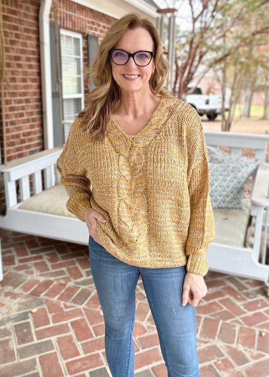 Recluse Multicolored Knit Sweater - Mustard - Jimberly's Boutique