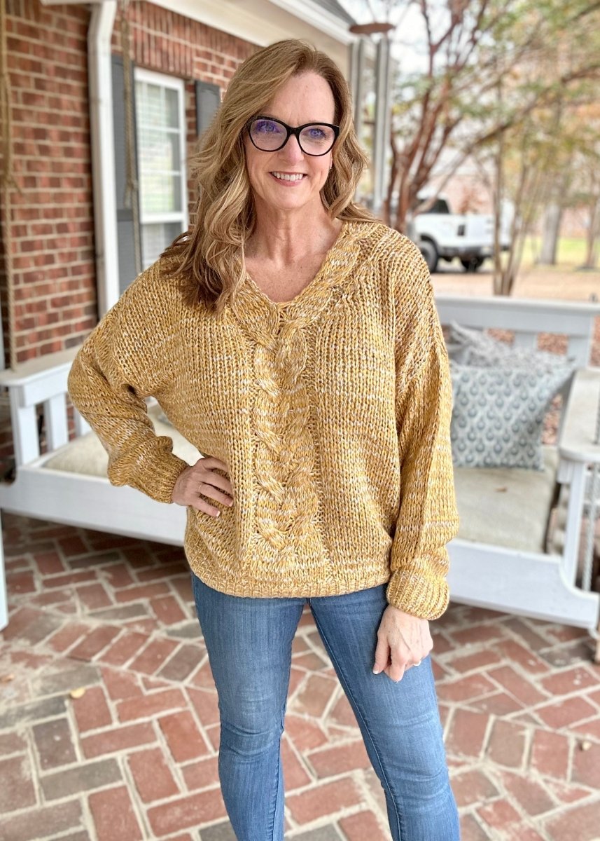 Recluse Multicolored Knit Sweater - Mustard - Jimberly's Boutique