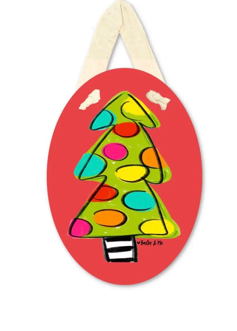 Red Polka Dot Christmas Tree Ornament - artwork - Jimberly's Boutique