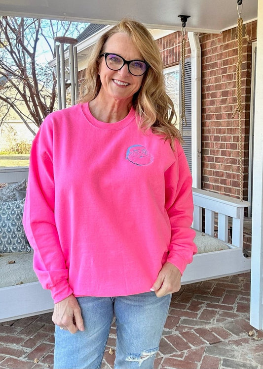 Retro Santa | Embroidered Sweatshirt | Trending Colors - Embroidered Sweatshirt - Jimberly's Boutique