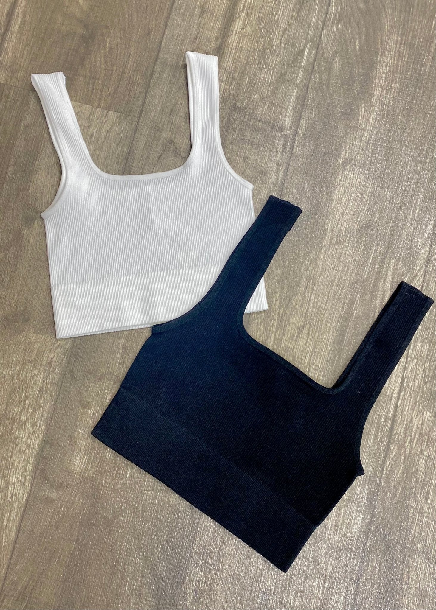 Ribbed Square Neck Cropped Tank top - Jimberly's Boutique