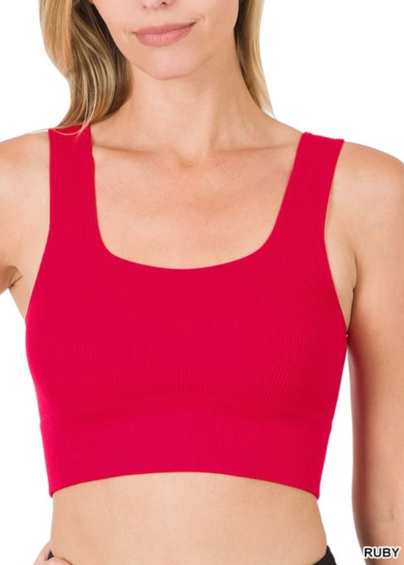 Ribbed Square Neck Cropped Tank Top (Round 2) - Jimberly's Boutique