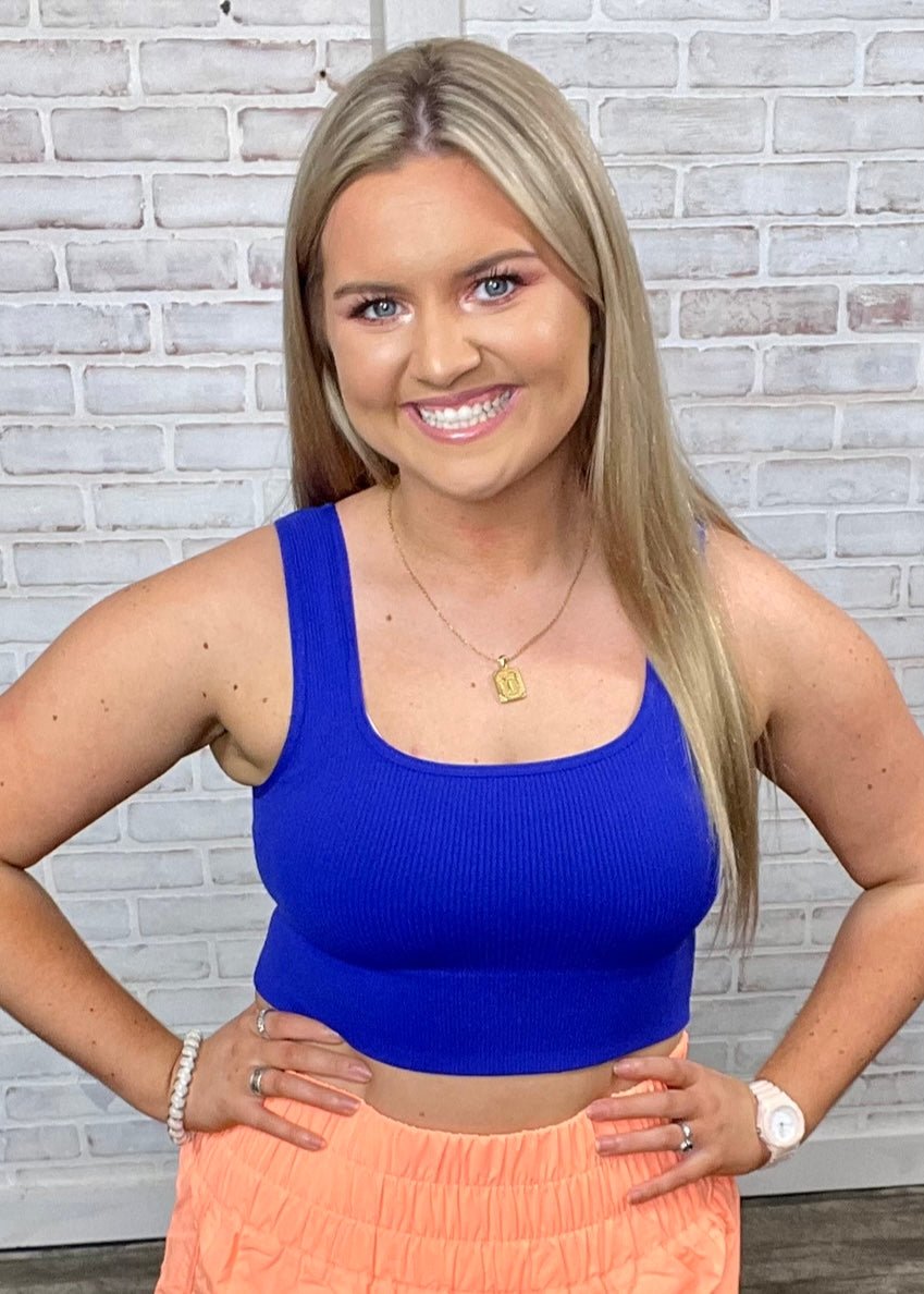 Ribbed Square Neck Cropped Tank Top (Round 2) - Jimberly's Boutique