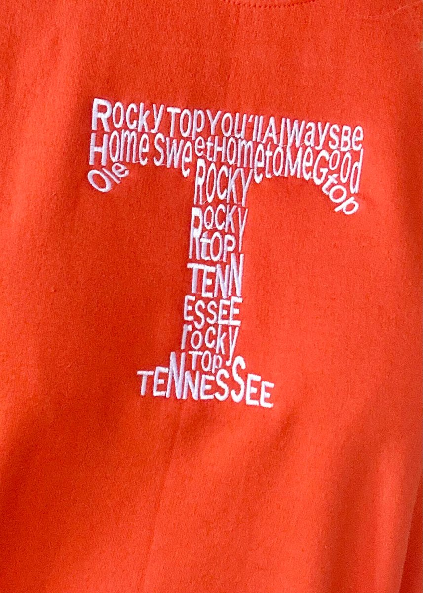 Rocky Top T Embroidered Sweatshirt - Orange/White - Graphic Tee -Jimberly's Boutique-Olive Branch-Mississippi