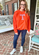 Rocky Top T Embroidered Sweatshirt - Orange/White - Graphic Tee -Jimberly's Boutique-Olive Branch-Mississippi