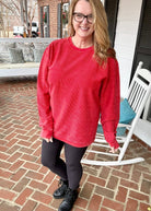 S-M Royce Comfy Cord Top - Red - -Jimberly's Boutique-Olive Branch-Mississippi