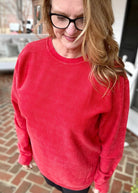 S-M Royce Comfy Cord Top - Red - -Jimberly's Boutique-Olive Branch-Mississippi