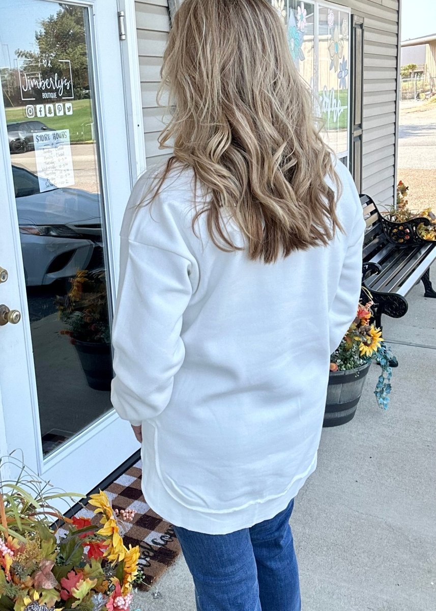 Royce | Hello Fall Plaid | Ivory | Long Sleeve | Fleece Pullover - Royce Pullover -Jimberly's Boutique-Olive Branch-Mississippi