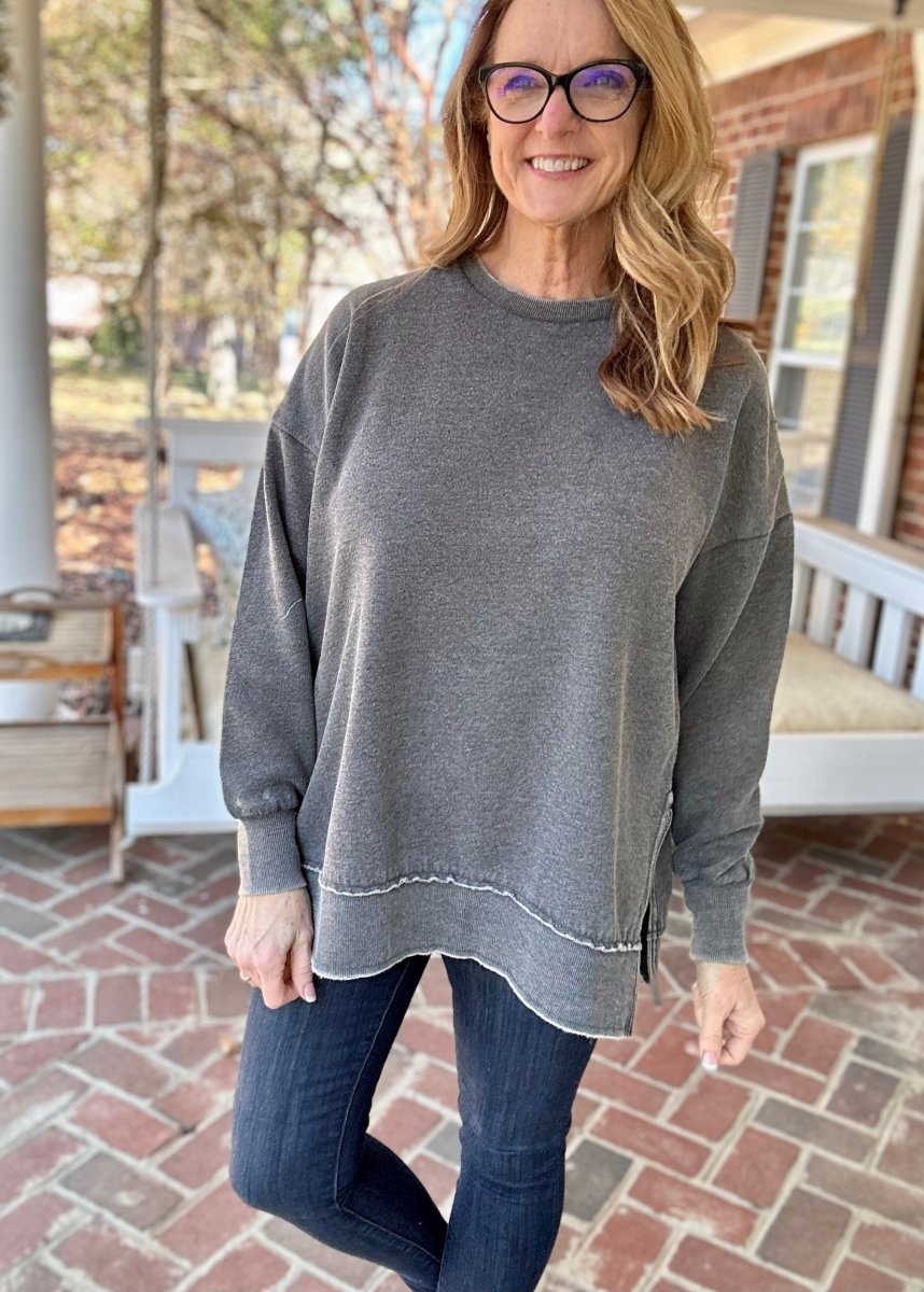 Royce La Jolla Vintage Washed Fleece - Black - Royce Sweatshirt -Jimberly's Boutique-Olive Branch-Mississippi