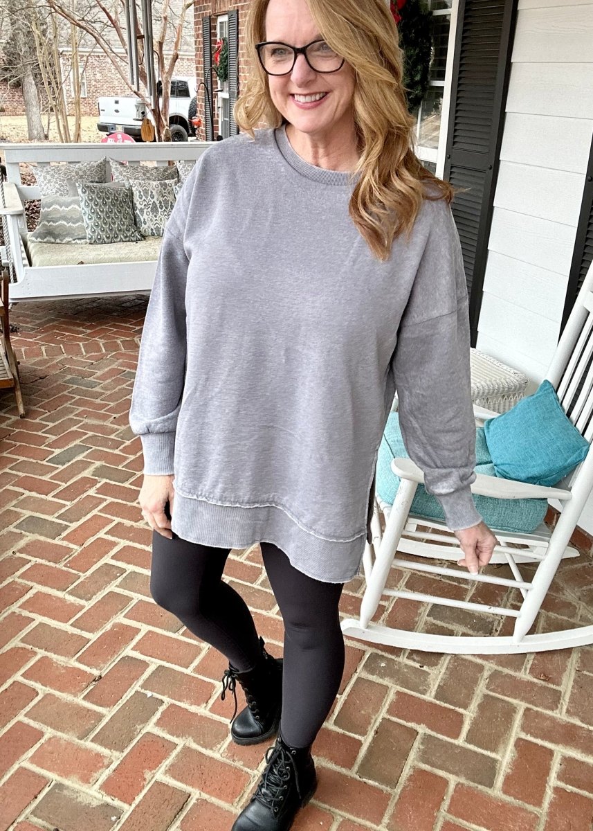 Royce La Jolla Vintage Washed Fleece - Gray - Jimberly's Boutique