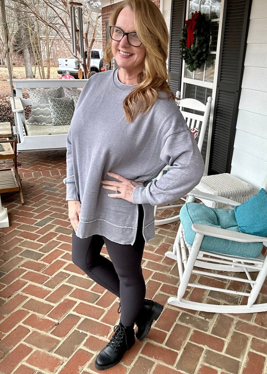 Royce La Jolla Vintage Washed Fleece - Gray - Jimberly's Boutique