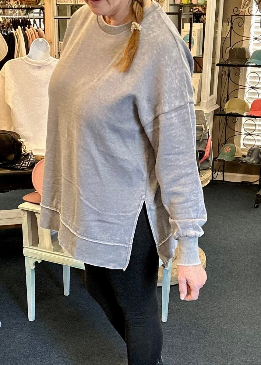 Royce La Jolla Vintage Washed Fleece - Gray - Jimberly's Boutique