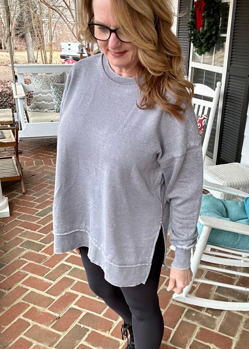 Royce La Jolla Vintage Washed Fleece - Gray - Jimberly's Boutique